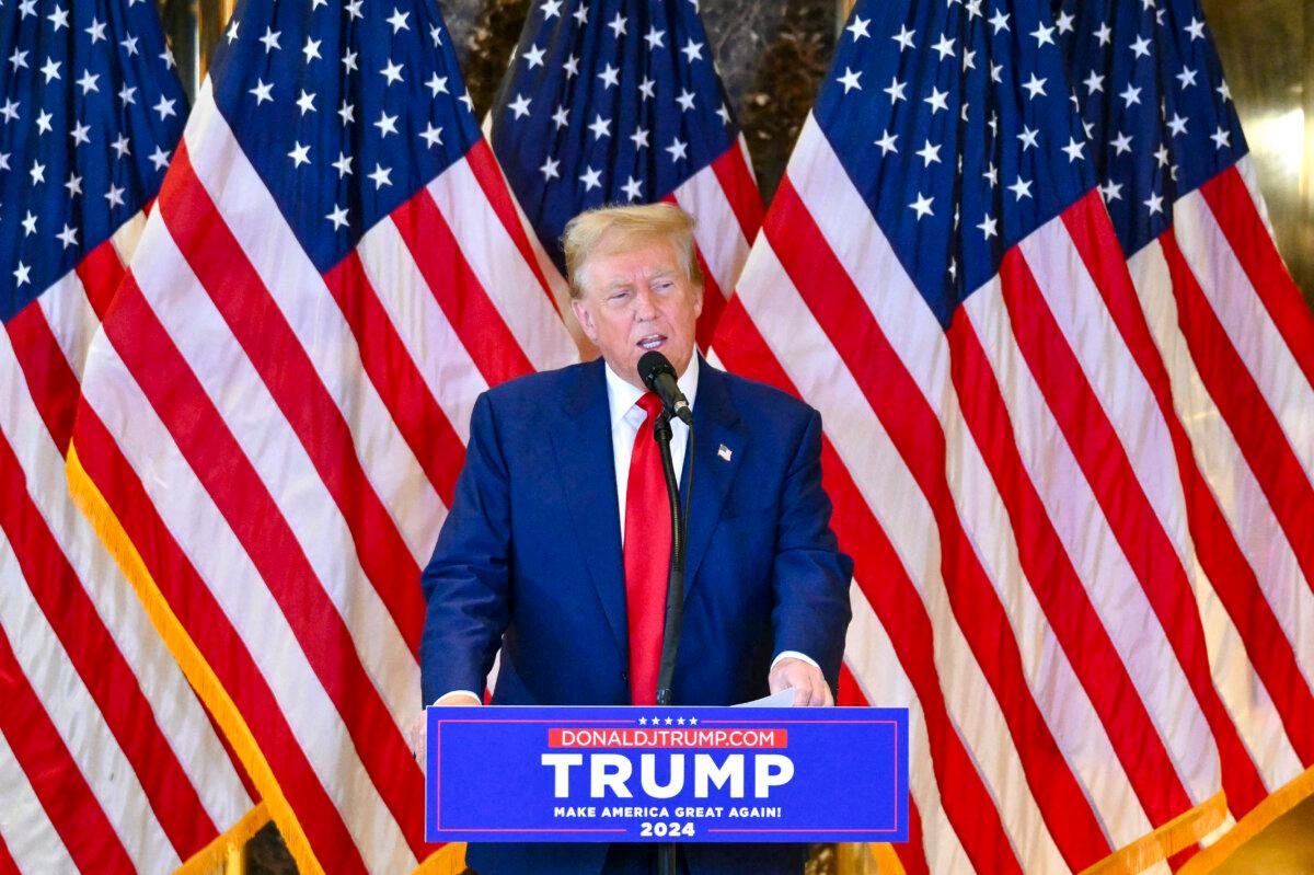 Former President and Republican presidential candidate Donald Trump speaks during a press conference at Trump Tower in New York City on May 31, 2024. (Angela Weiss/AFP via Getty Images)
