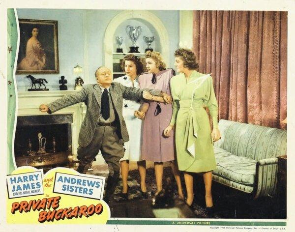 Lobby card for the film “Private Buckaroo” (1942). (MovieStillsDB)