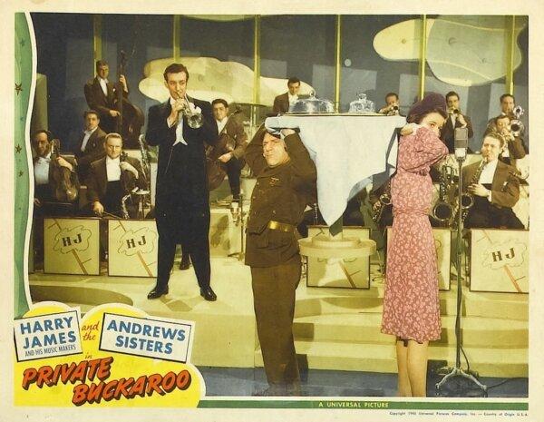 Lobby card for the film “Private Buckaroo” (1942). (MovieStillsDB)