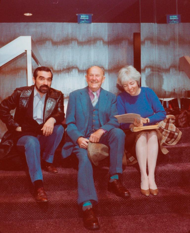 (L–R) Director Martin Scorsese, filmmaker Michael Powell, and editor Thelma Schoonmaker, from the documentary “Made in England: The Films of Powell & Pressburger.” (Cohen Media Group)