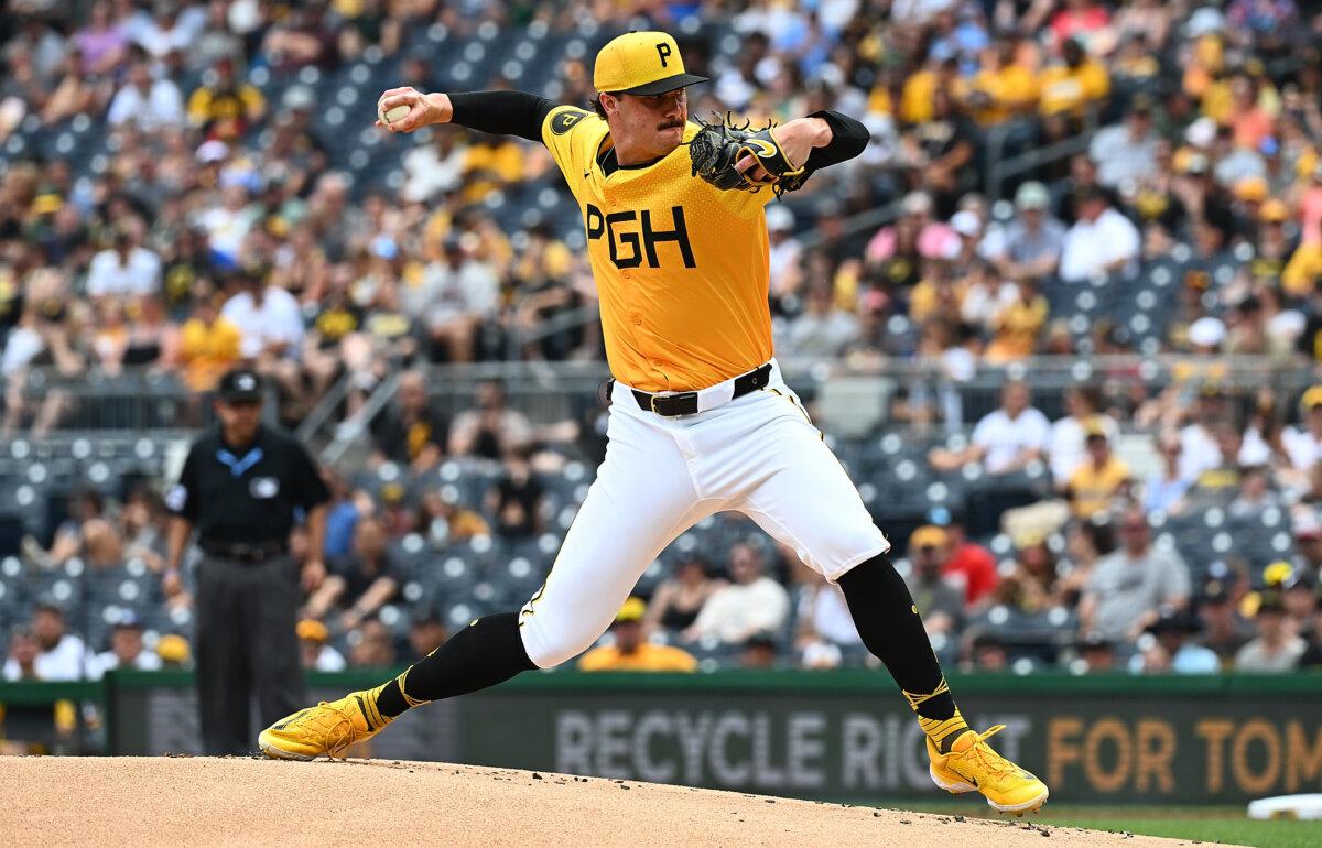Paul Skenes of the Pittsburgh Pirates delivers a pitch in the first inning during the game against the Tampa Bay Rays at PNC Park in Pittsburgh, Pennsylvania., on June 23, 2024. (Justin Berl/Getty Images)