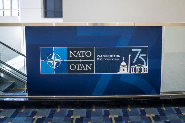 The International Media Centre during the 2024 NATO Summit in Washington on July 9, 2024. (Madalina Vasiliu/The Epoch Times)