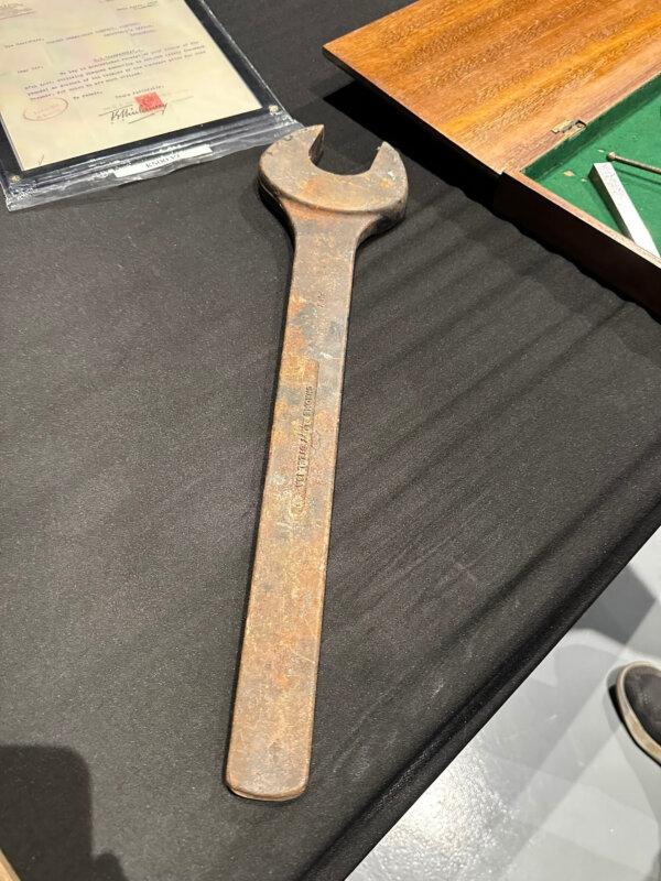 A wrench used to build the Titanic will be on display at the upcoming "Titanic: The Immersive Journey" at Exhibition Hub in Doraville starting July 19, 2024. (Rodney Ho/The Atlanta Journal-Constitution/TNS)