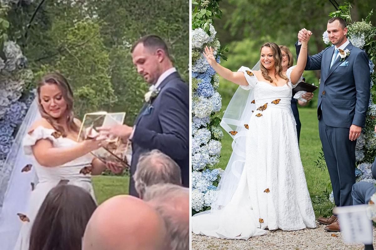 VIDEO: Bride Honors Late Dad by Releasing Butterflies—What Happens Next Leaves Everyone in Tears