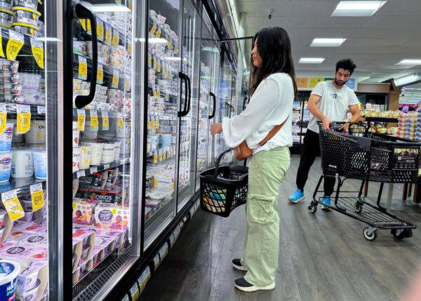 A customer shops at a Safeway store in San Francisco on June 11, 2024. (Justin Sullivan/Getty Images)