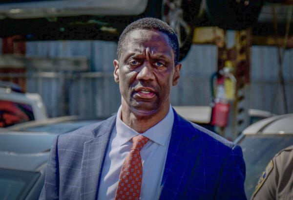 Chief of Oakland Police Department Floyd Mitchell speaks in Oakland, Calif., on July 11, 2024. (Travis Gillmore/The Epoch Times)