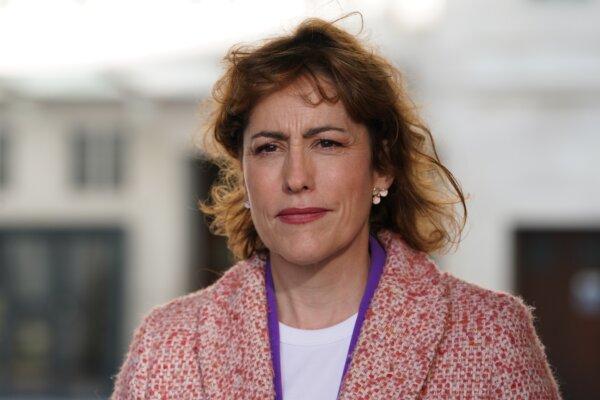 Health Secretary Victoria Atkins speaks to the media outside BBC Broadcasting House in London on June 2, 2024. (Lucy North/PA Wire)