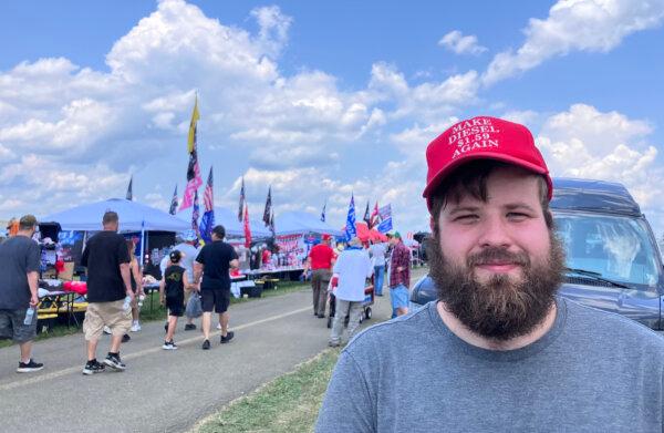 Logan Reynolds after a shooting that injured former President Donald Trump at a campaign rally in Butler, Pa., on July 13, 2024. (Janice Hisle/The Epoch Times)