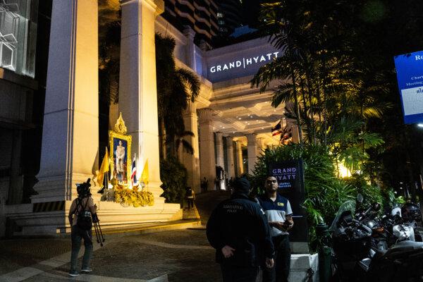 The exterior of the Grand Hyatt Erawan where 6 people were confirmed dead after an incident in central Bangkok in Bangkok, Thailand, on July 16, 2024. (Lauren DeCicca/Getty Images)
