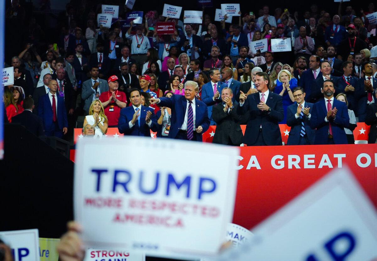 Former President Donald J. Trump during the Republican National Convention (RNC) in Milwaukee, Wis., on July 17, 2024. (Madalina Vasiliu/The Epoch Times)