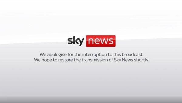 Screengrab of the message on the Sky News channel after it was knocked off air amid reports of widespread IT outages on Friday morning on July 19, 2024. (Sky News/PA)