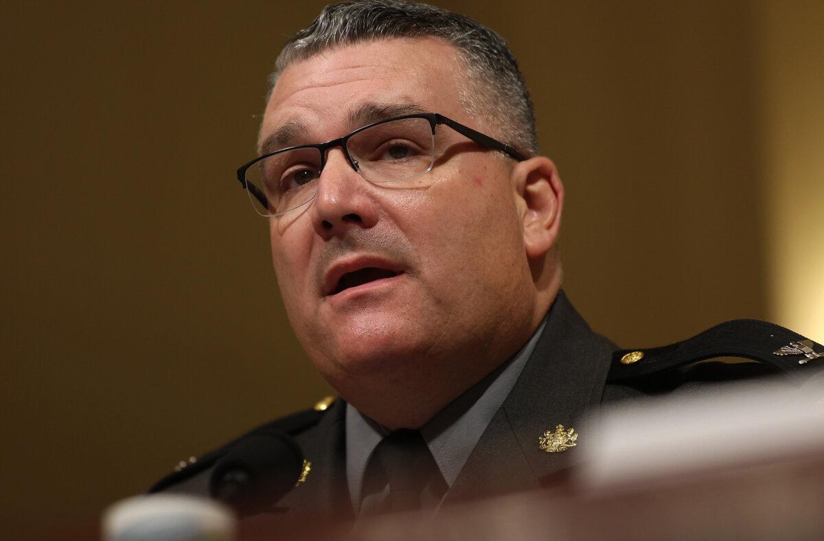 Col. Christopher L. Paris, Commissioner of the Pennsylvania State Police, testifies before the House Committee on Homeland Security during a hearing at Capitol on July 23, 2024. (Justin Sullivan/Getty Images)