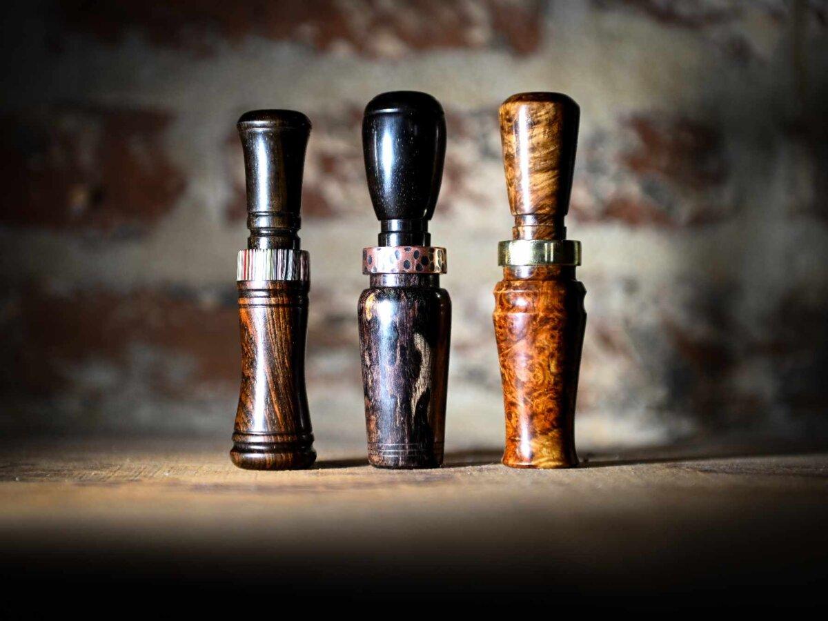 Custom duck calls made by Brad Eldridge, owner of Parish Waterfowl Co. in Vicksburg, Miss. (Courtesy of Brad Eldridge)