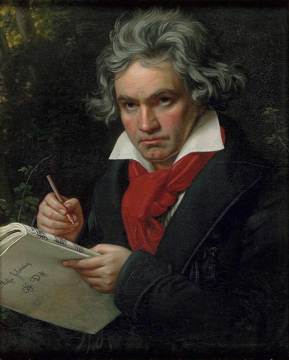 A portrait of Beethoven, 1820, by Joseph Karl Stieler. Oil on canvas; 28 1/3 inches by 23 inches. Beethoven House, Vienna. (Public Domain) <span style="color: #ff0000;"> </span>
