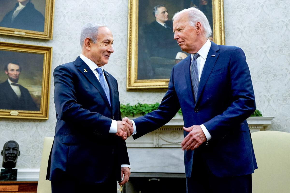 President Joe Biden (Republican) meets with Israeli Prime Minister Benjamin Netanyahu in the Oval Office of the White House on July 25, 2024 in Washington. (Elizabeth Franz/Reuters)