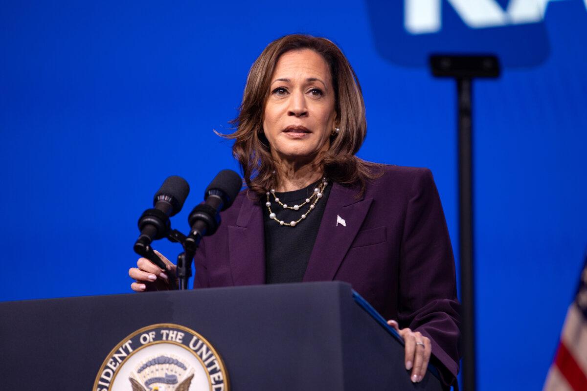 Vice President Kamala Harris speaks at the American Federation of Teachers' 88th National Convention in Houston, Texas, on July 25, 2024. (Montinique Monroe/Getty Images)