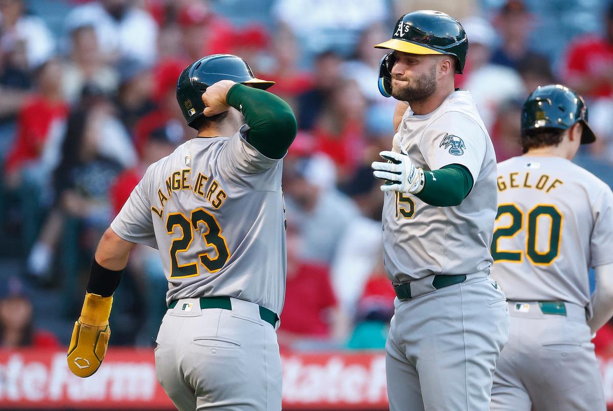 A’s Belt Three Homers, Edge Angels in Series Opener