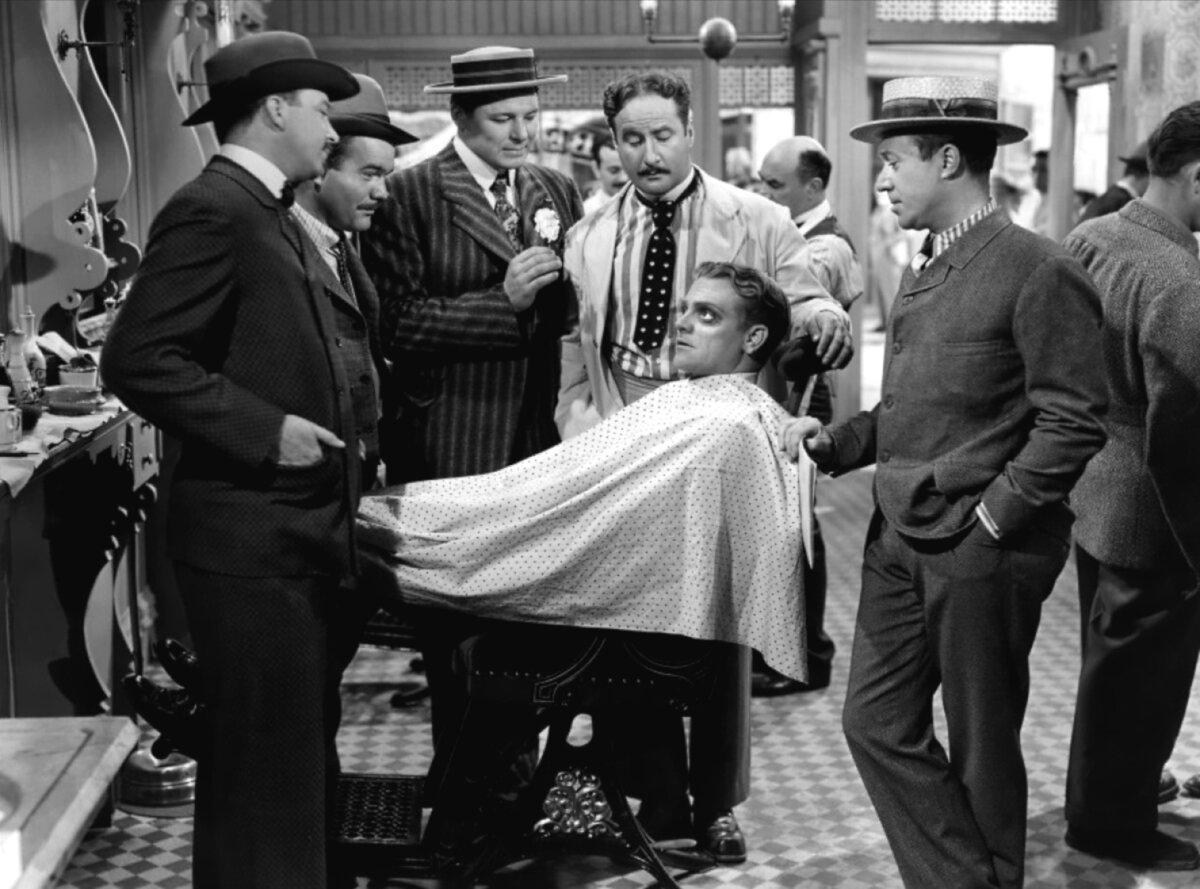 Biff Grimes (James Cagney, seated C), in a scene from "The Strawberry Blonde." (MovieStillsDB)