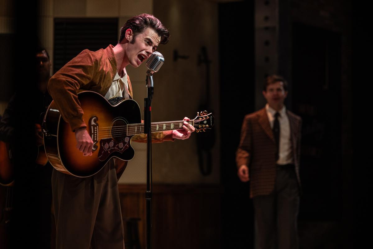 Keegan Sells delivers an electrifying performance as Elvis in "Million Dollar Quartet." (Jennifer Heim)