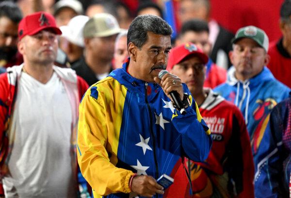 Venezuelan President and presidential candidate Nicolas Maduro delivers a speech following the presidential election results in Caracas on July 29, 2024. (Juan Barreto/AFP via Getty Images)