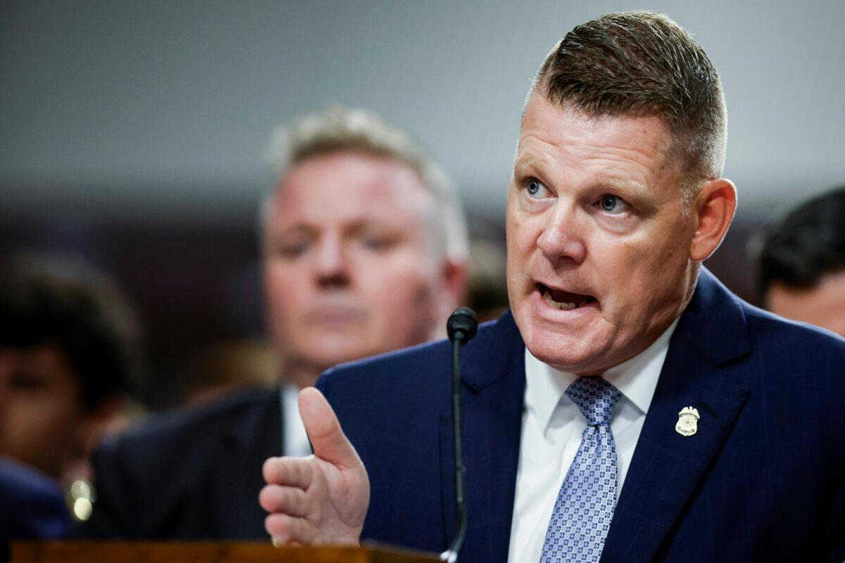 Acting U.S. Secret Service Director Ronald Rowe Jr. testifies before a joint hearing of the Senate Judiciary and Homeland Security and Government Affairs committees on Capitol Hill on July 30, 2024. (Chip Somodevilla/Getty Images)