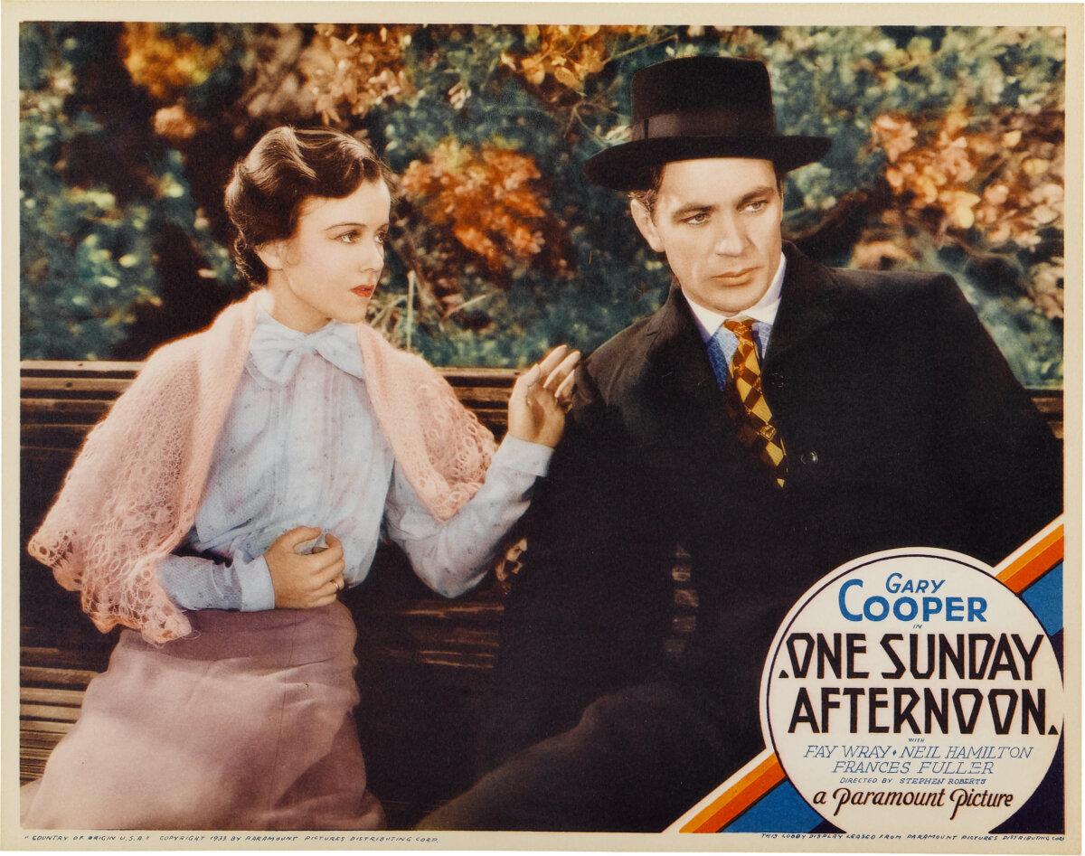 A lobby card from 1933's "One Sunday Afternoon," starring Gary Cooper. (MovieStillsDb)