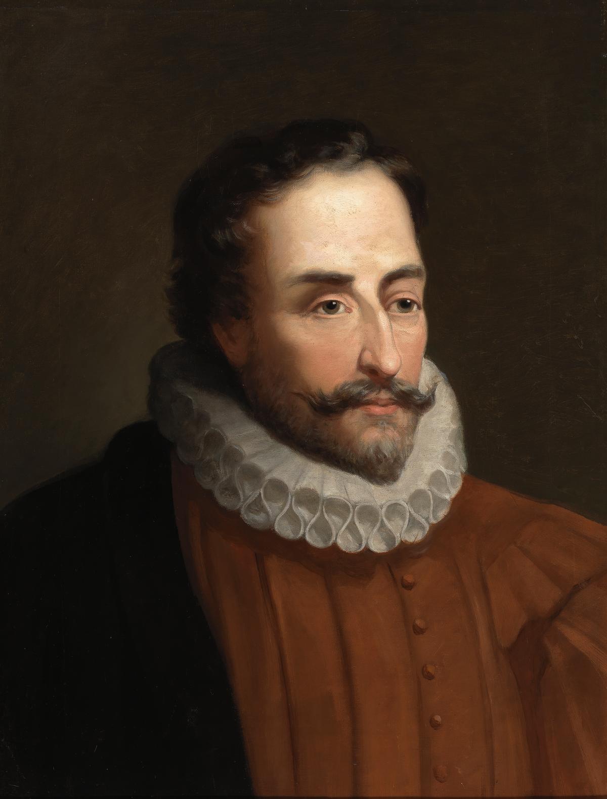 A portrait of the Spanish writer Miguel de Cervantes, circa 1877, by Eduardo Balaca. Oil on canvas. The Prado Museum, Madrid. (Public Domain)