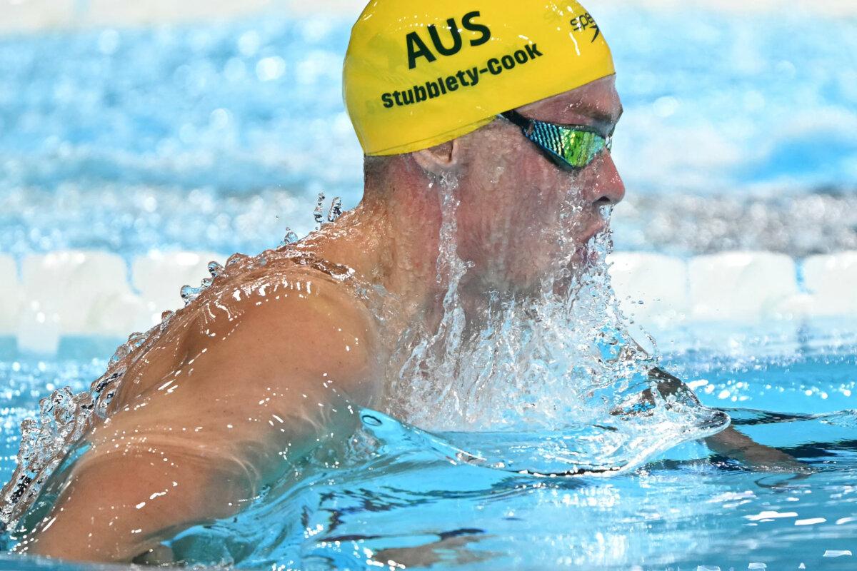Australia's Zac Stubblety-Cook competes in a semifinal of the men's 200m breaststroke swimming event during the Paris 2024 Olympic Games at the Paris La Defense Arena in Nanterre, west of Paris, on July 30, 2024. (Jonathan Nackstrand/AFP via Getty Images)