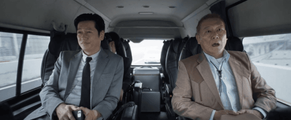 Hideki (Arata Iura, L) and Wada (Jun Kunimura) head to Montana, in "Tokyo Cowboy." (Salaryman Films LLC)