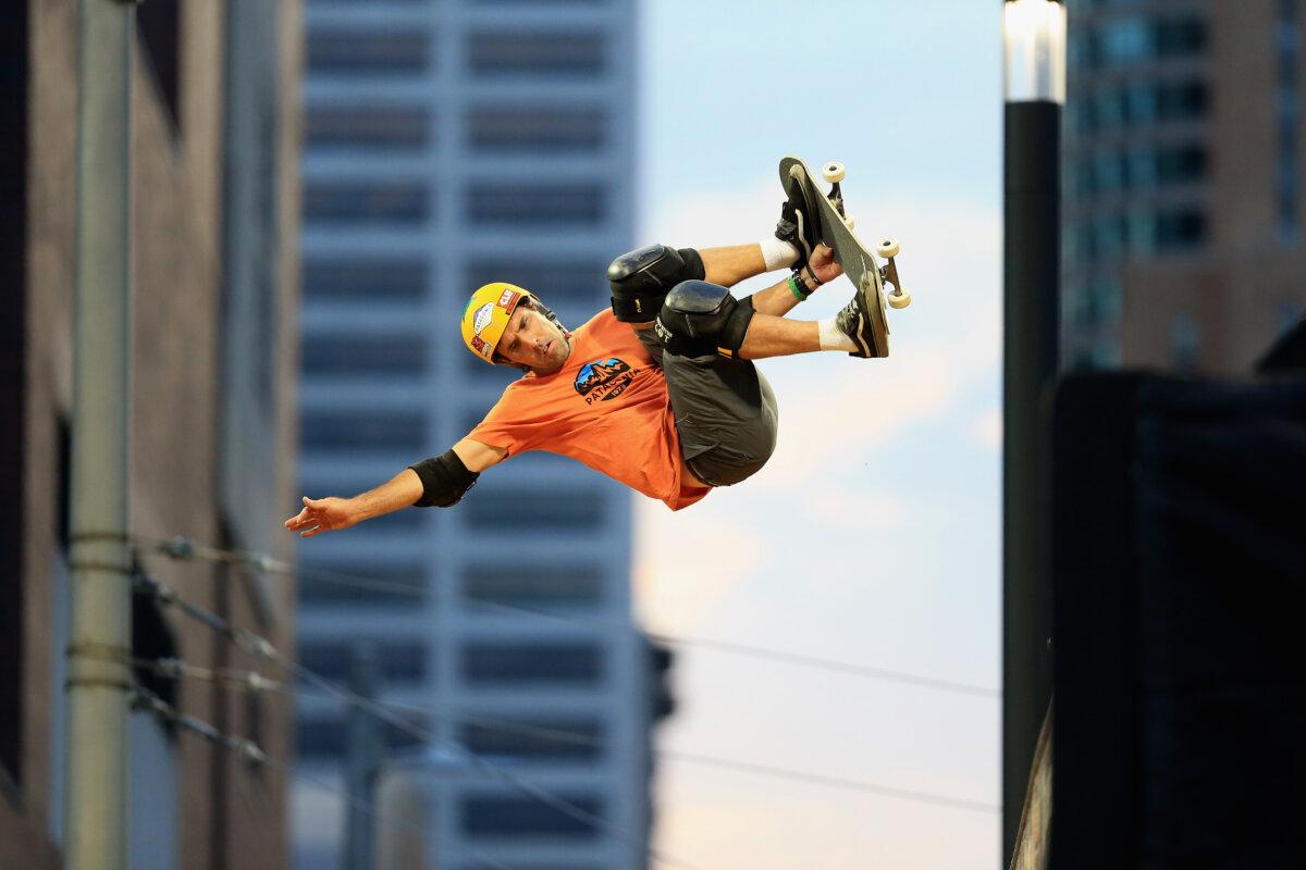 Andy Macdonald competes during the Men's Skateboard Vert Qualifier at U.S. Bank Stadium in Minneapolis, Minnesota, on July 18, 2018. (Sean M. Haffey/Getty Images)