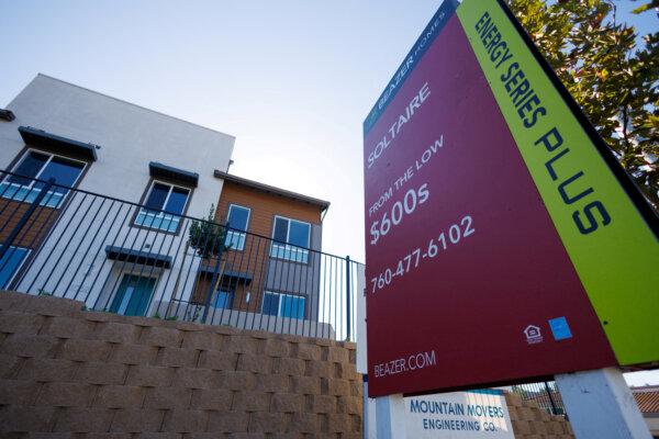 New attached homes are shown for sale in Vista, Calif., on Oct. 24, 2023. (Mike Blake/Reuters)