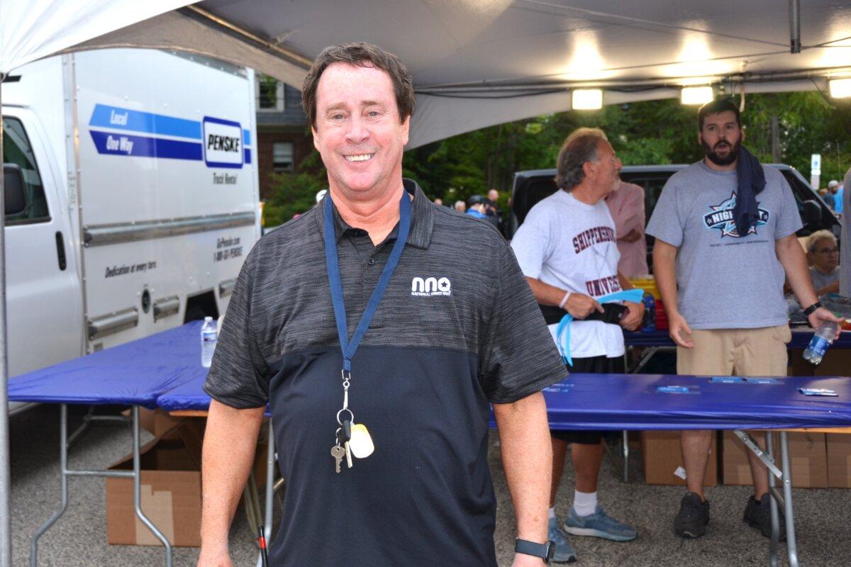 Matt Peskin, the founder of National Night Out, attends the annual National Night Out festival in Wynnewood, Pa., on the evening of Aug. 6, 2024. (Frank Liang/The Epoch Times)