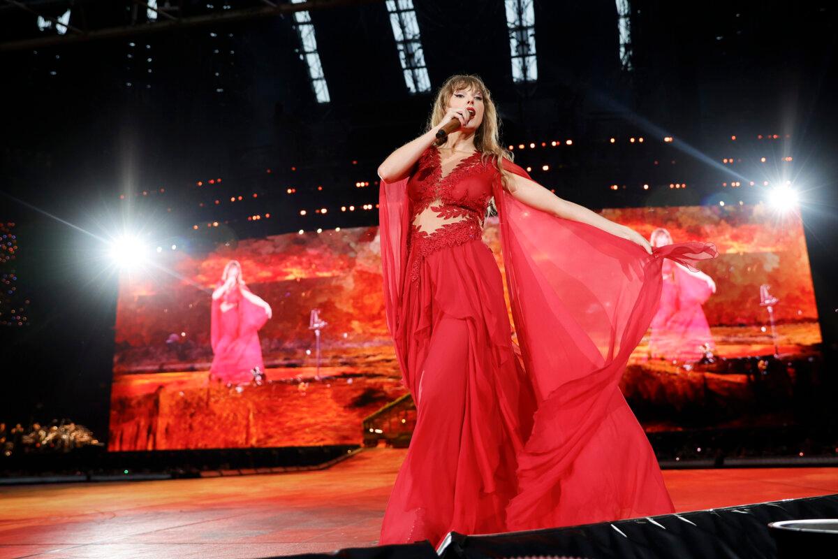 Taylor Swift performs onstage during "Taylor Swift | The Eras Tour" at Johan Cruijff Arena in Amsterdam, Netherlands, on July 5, 2024. (Aldara Zarraoa/Getty Images for TAS Rights Management)