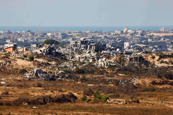 A view of destroyed buildings in Gaza, amid the ongoing conflict between Israel and the Palestinian Islamist group Hamas, as seen from southern Israel on Aug. 1, 2024. (Amir Cohen/Reuters)