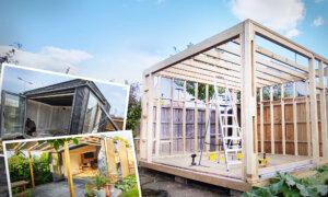 Couple Transform Yard Plot Into Sleek Garden Office Using Dumpster Contents—Save $30,000 Upcycling