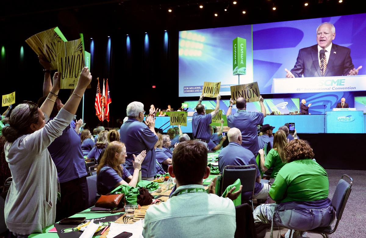 Walz Kicks Off 5-State Campaign Tour in Union Convention Speech