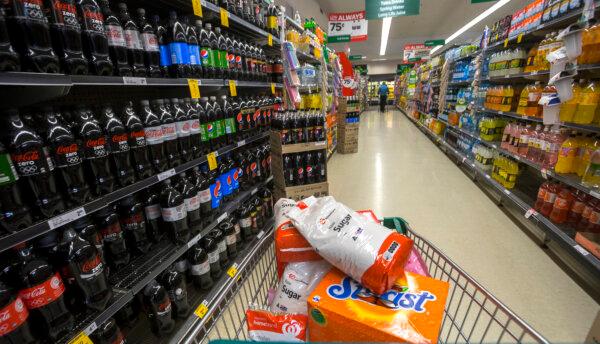 Soft drinks are on display at a supermarket in Melbourne , Australia, on April 8, 2016. (Luis Ascui/Getty Images)