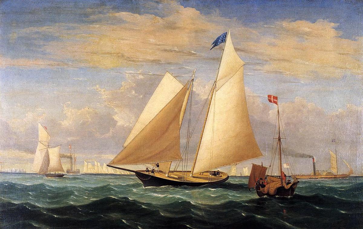 "The Yacht America Winning the International Race," 1851, Fitz Henry Lane. (Public Domain)