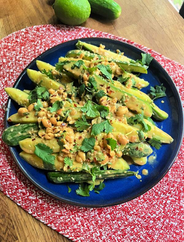 A crunchy cucumber salad is perfect for a hot summer evening. (Gretchen McKay/Pittsburgh Post-Gazette/TNS)