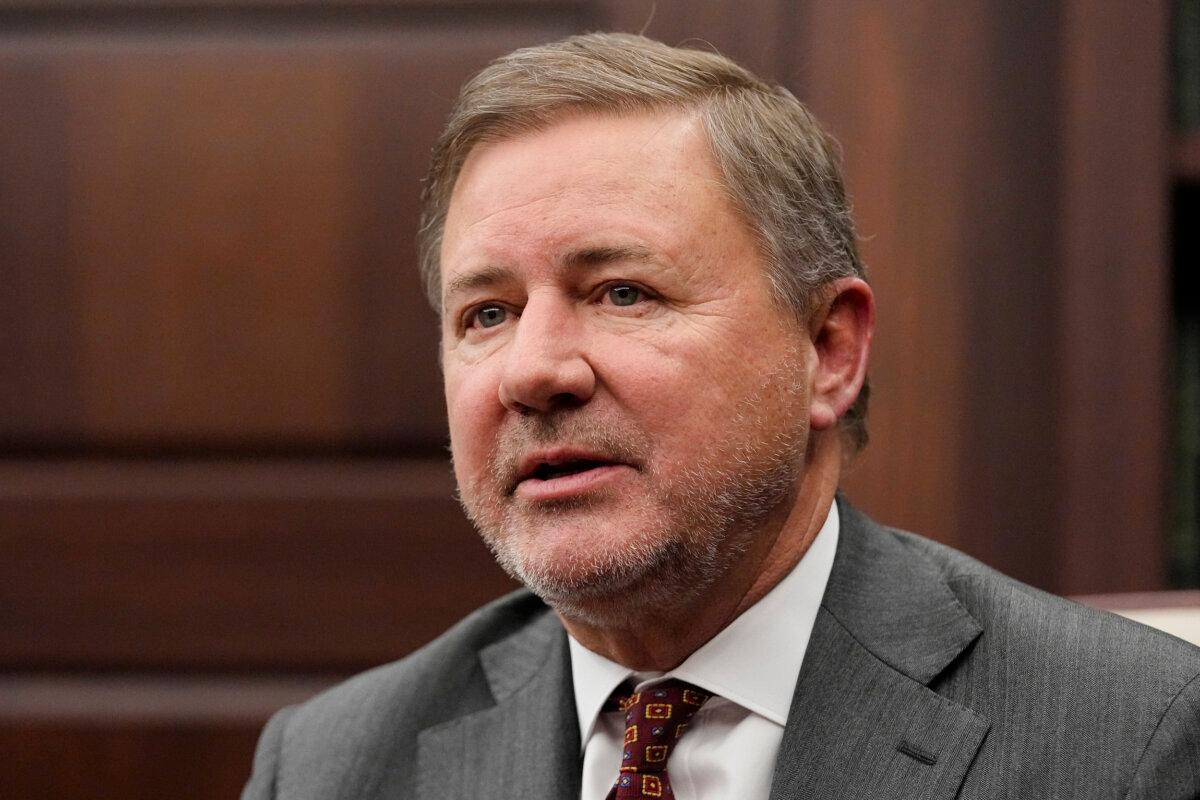 During an interview in Oklahoma City on February 1, 2023, Oklahoma Attorney General Gentner Drummond (Sue Ogrocki/AP photo)