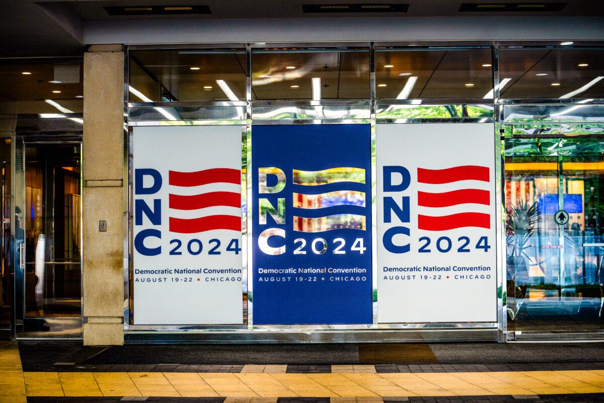 Chicago ahead of the Democratic National Convention (DNC) in Chicago on Aug. 18, 2024. (Madalina Vasiliu/The Epoch Times)