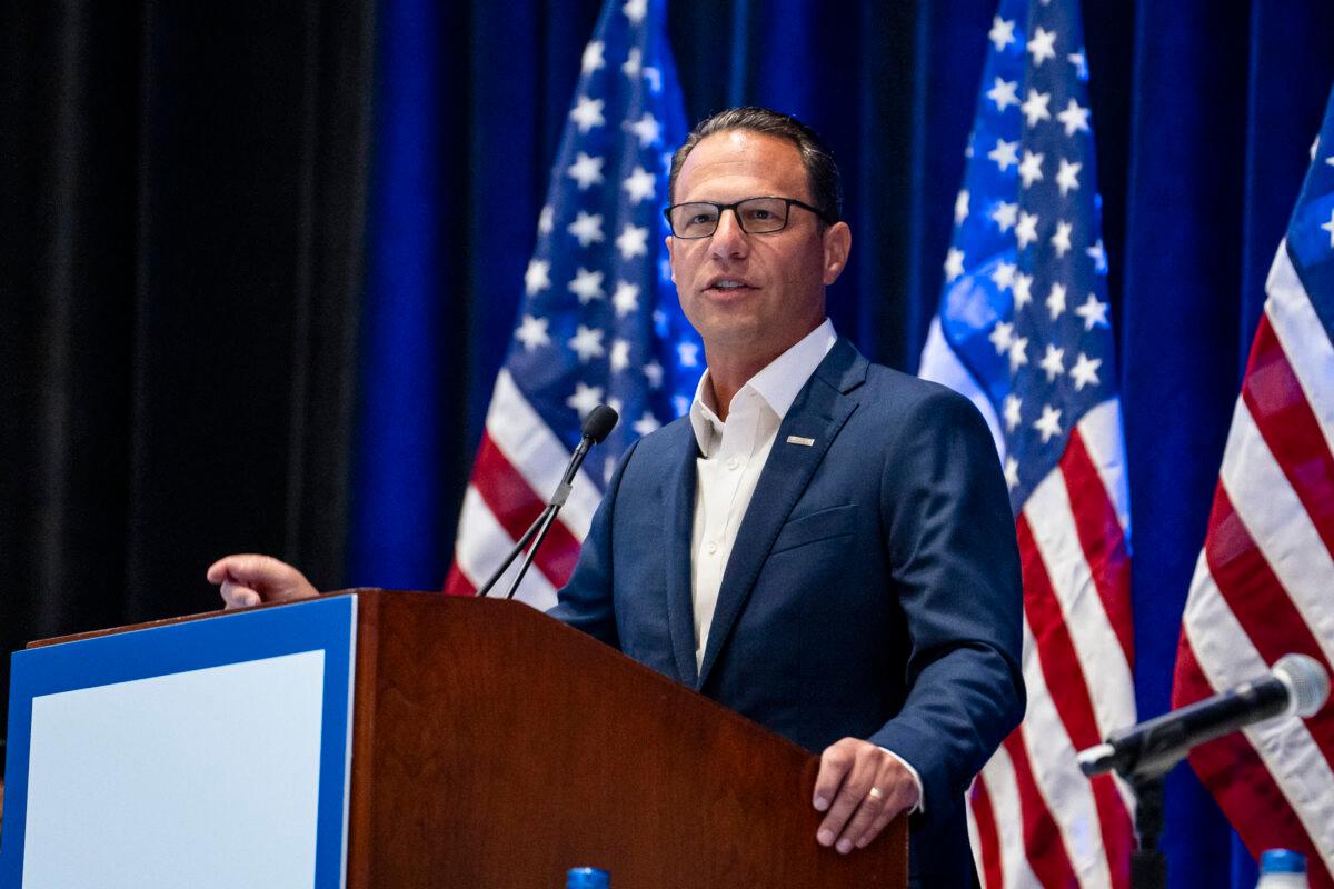 Pennsylvania Gov. Josh Shapiro speaks at the Labor Caucus at the Hyatt Regency Mccormick Place during the first day of the Democratic National Convention (DNC) in Chicago on Aug. 19, 2024. (Madalina Vasiliu/The Epoch Times)