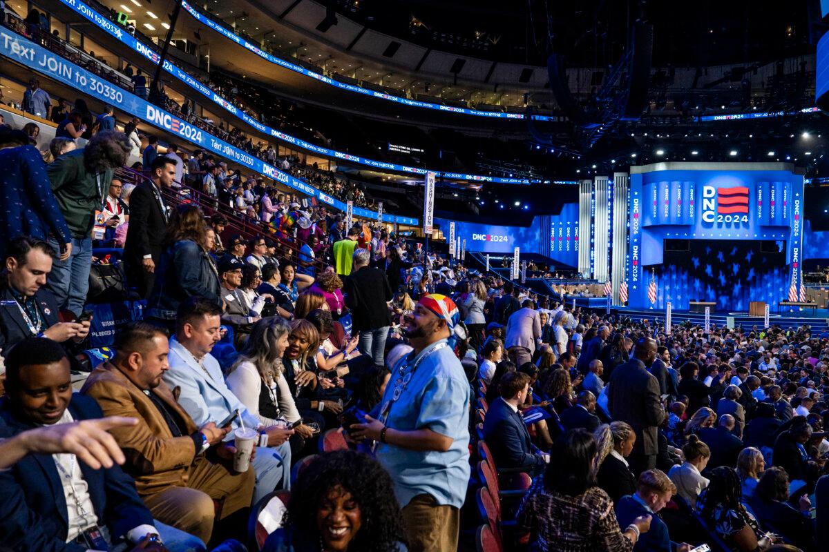 The second of the Democratic National Convention at the United Center in Chicago on Aug. 20, 2024. (Madalina Vasiliu/The Epoch Times)