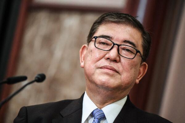 Former Japenese Defense Minister Shigeru Ishiba speaks during a debate ahead of the Liberal Democratic Party's leadership election, in Tokyo on Sept. 12, 2020. (Charly Triballeau/Getty Images)