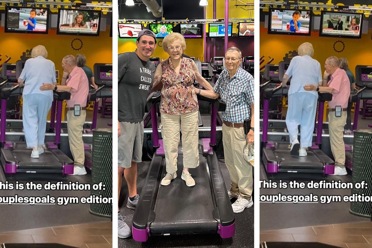 John and Jane stand with the owner of Planet Fitness in Oceanside, California. ((Left and Right) Courtesy of <a href="https://www.instagram.com/kelleyeeeee/">Kelley Edwards</a>/ (Center) Donna Howard)
