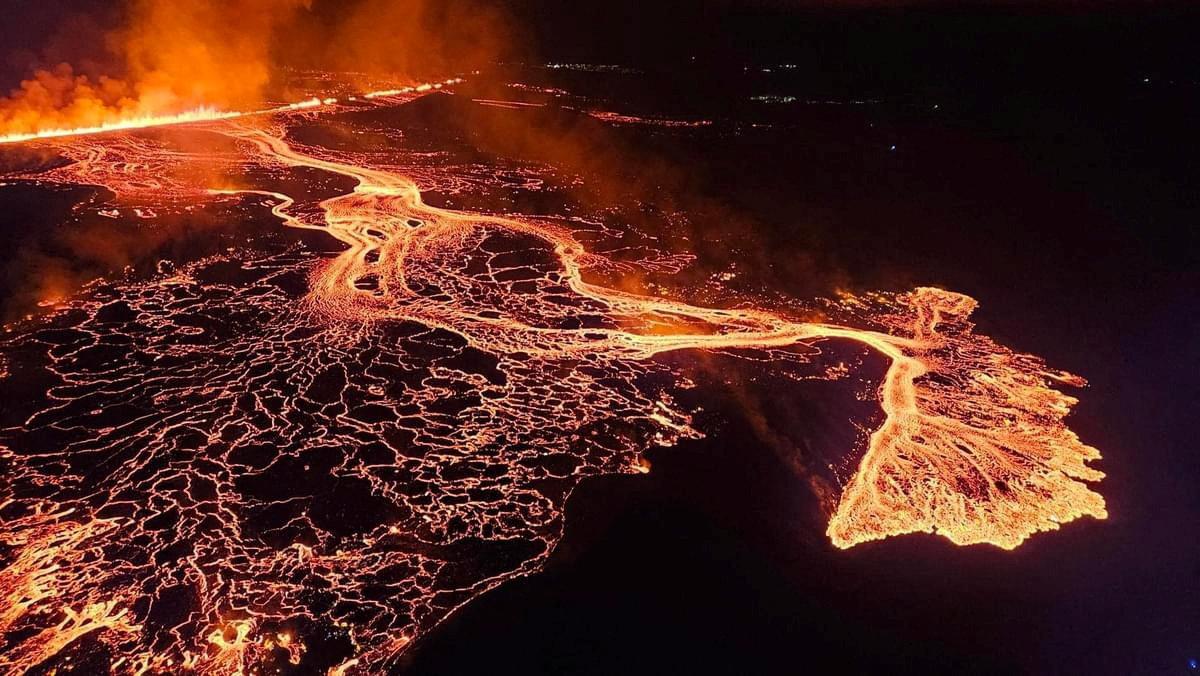 Iceland Volcano Erupts, Spewing Lava Fountains