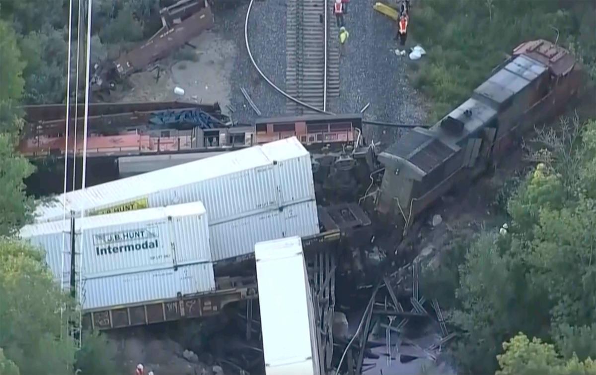 2 Freight Trains Collided in Colorado, Damaging a Bridge, Spilling Fuel and Injuring 2 Crew