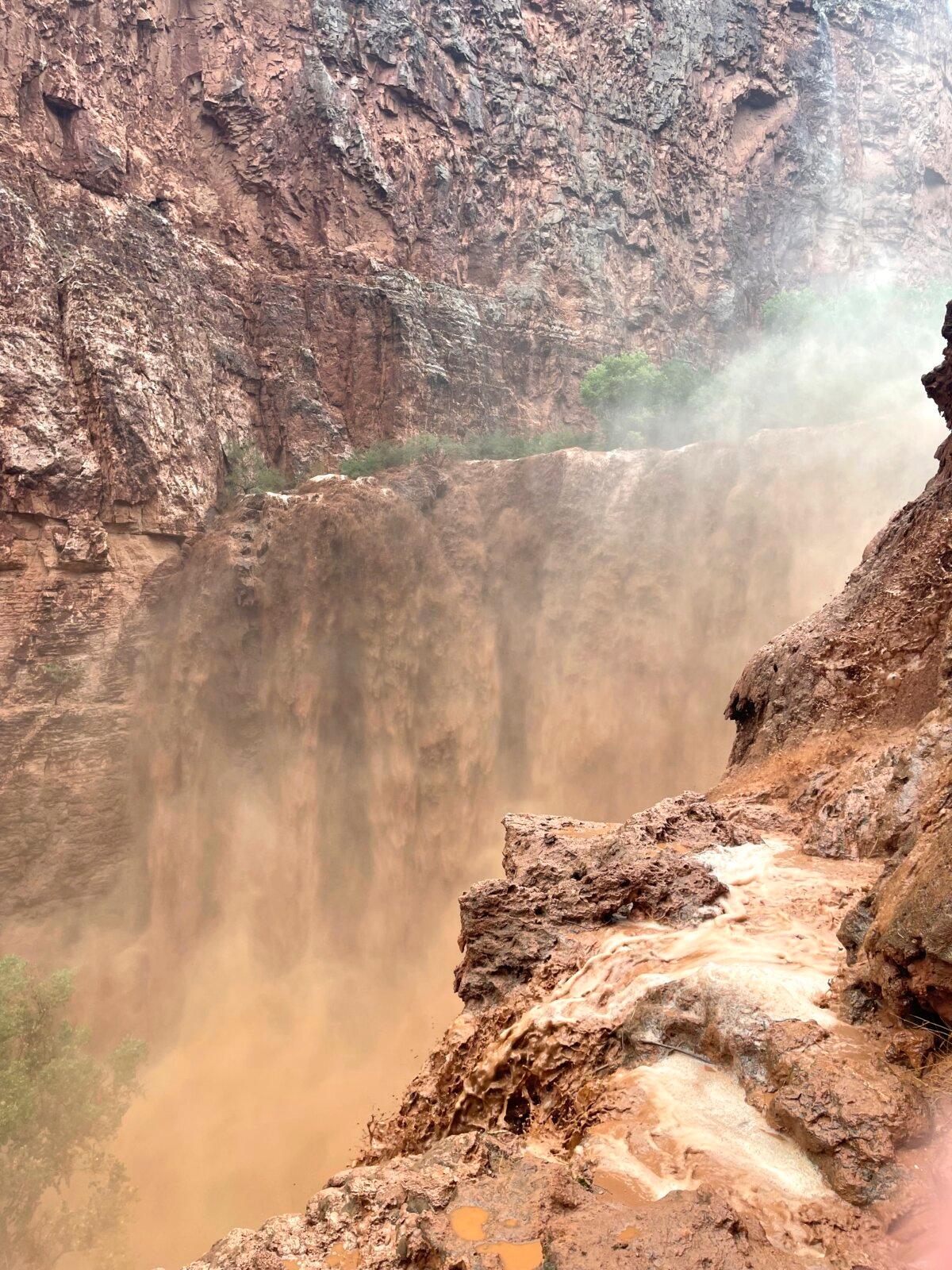 The top of Mooney Falls at Grand Canyon National Park in Arizona on Aug. 22, 2024. (Chance and Carly Johnson via AP)