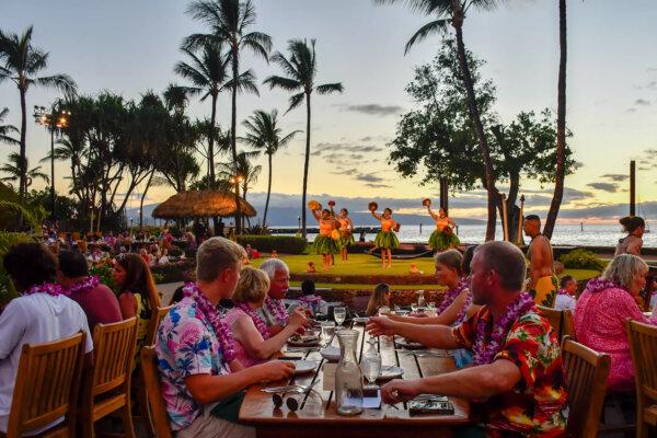 The Old Lahaina Luau reopened in March. The luau features dinner and an hourlong performance, including hula dancers, on the waterfront in West Maui. (Christopher Reynolds/Los Angeles Times/TNS)