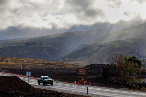 A view of the Lahaina foothills after roads reopened to the public about a week after the fire. (Robert Gauthier/Los Angeles Times/TNS)
